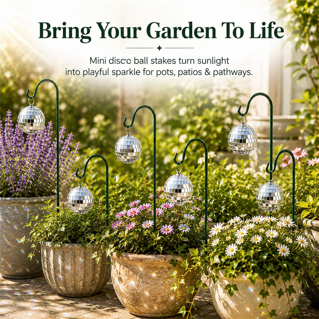 45% OFFđ„đȘ©Sparkling Disco Garden Stakes â Reflective Dancing Light Decor For Plants, Patio & YardđĄ