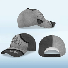 Outline Fist Bump Daddy Opa personalisierte klassische Mütze, Vatertagsgeschenk für Papa, für Opa, für Ehemann