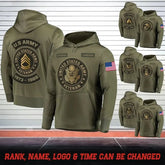 Personalisierter US-Militärrang, individueller Name und Dienstzeit, Kapuzenpullover mit 3D-Druck