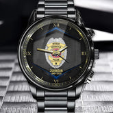 Personalized US Police Badge Custom Name And Time Watch