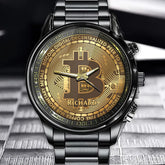 Personalized Crypto Collector’s Watch – Custom Bitcoin Design with Your Name