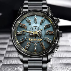 Custom Vintage Motorcycle Watch - Personalized with Your Name