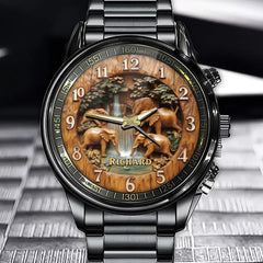 Personalized Elephant Waterfall Watch - A Timeless Design with Your Name