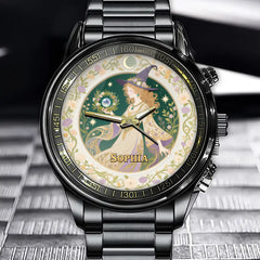 Personalize Floral Witch Magic Watch - Customizable Name on This Elegant Art Nouveau Design