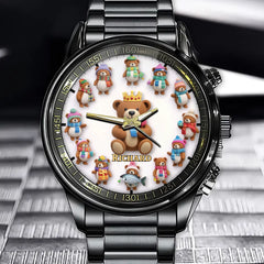Personalized Teddy King Watch - Customize with Your Name for a Joyful Design