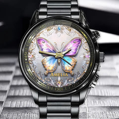 Personalized Elegant Butterfly Watch – Add Your Name for a Unique Touch