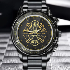 Personalisierter Feuerwehrmann mit individuellem Namen Armbanduhr
