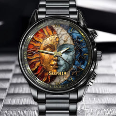 Personalized Goddess of Sun & Moon Watch - Add Your Name to the Sacred Balance