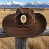 jimeng-2025-06-27-9780-把这个牛仔帽换成Dark Brown,帽子要有翻毛皮效果