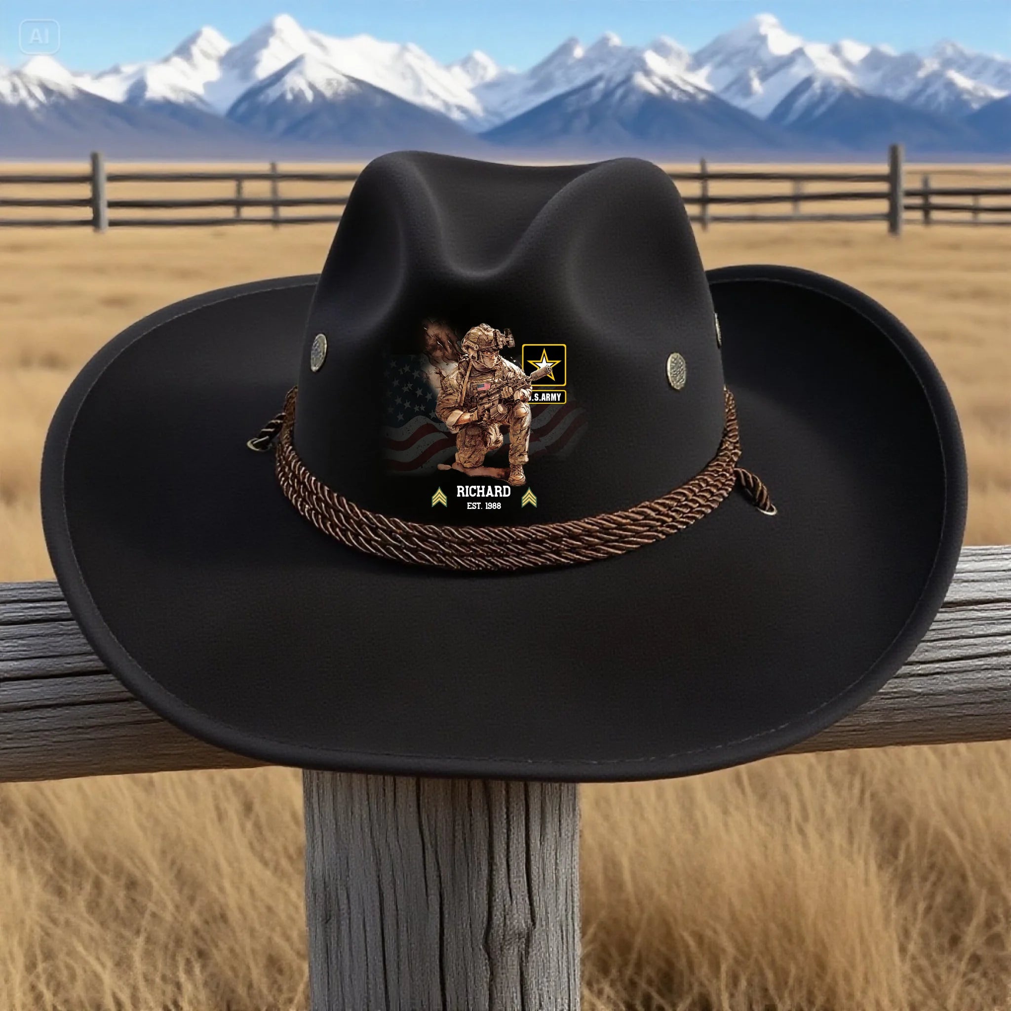 jimeng-2025-06-27-5008-把这个牛仔帽换成黑色,不要改变帽子形状,帽子要有翻毛皮效果