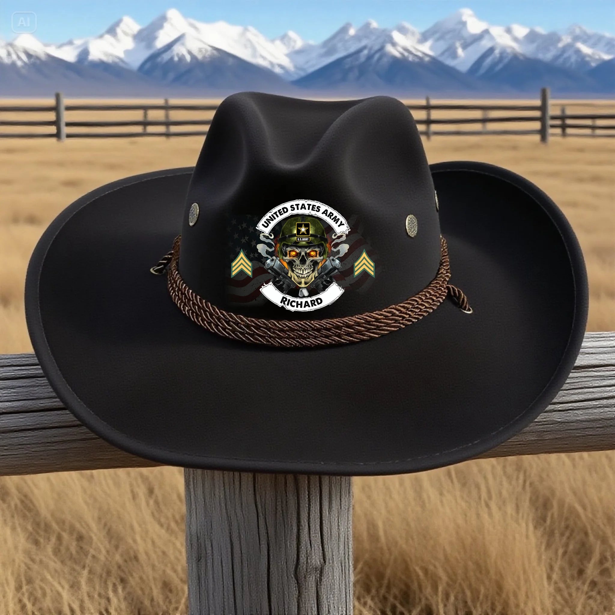 jimeng-2025-06-27-5008-把这个牛仔帽换成黑色,不要改变帽子形状,帽子要有翻毛皮效果