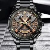 Personalized Nordic Viking Battle Axe Watch - Add Your Name for a Legendary Touch