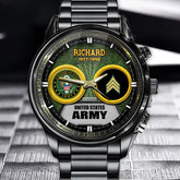 Personalized Military Watch - Custom with Military Branch, Rank, Name, Years To Show Your Duty and Honor