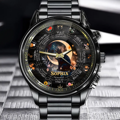 Personalized Pagan Calendar Black Cat Witch’s Watch – Custom Name Witch’s Festival Edition