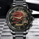Personalized Japanese Samurai Culture Watch - Custom Engraved Name Design