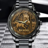 Personalized Equestrian Watch – Horse Art Dial with Your Name