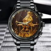 Personalized Santa Fishing Scene Watch – Unique Santa Dial for Special Gifts