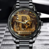 Personalized Fishing Watch - Custom Alphabet Initial Option, Timepiece For Fishing Lovers For Anyone