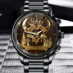 Personalized Christmas Golden Deer Heart Watch - Showcasing Your Uniqueness