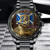 Personalized Proud Scotland Watch - Scottish Crest & Thistle Dial with Custom Name Option