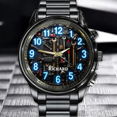 Personalized Tool Workshop Watch - Station & Glowing Number Theme with Custom Name