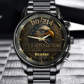 Personalized Veteran's Watch - Featuring A U.S. Eagle And Military Tag With Customizable Name