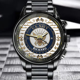 Personalized U.S.Military Anniversary Watch - Service Themed Design With Custom Name