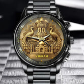 Personalized Indian Legacy Watch - Custom Name with Taj Mahal and National Symbols