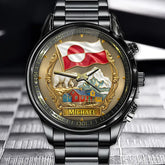 Personalized Greenland Pride Watch - Custom Name with Polar Bear and Polar Landscape