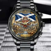 Personalized Scotland Heritage Watch – Custom Name With Scottish Flag & Royal Coat of Arms