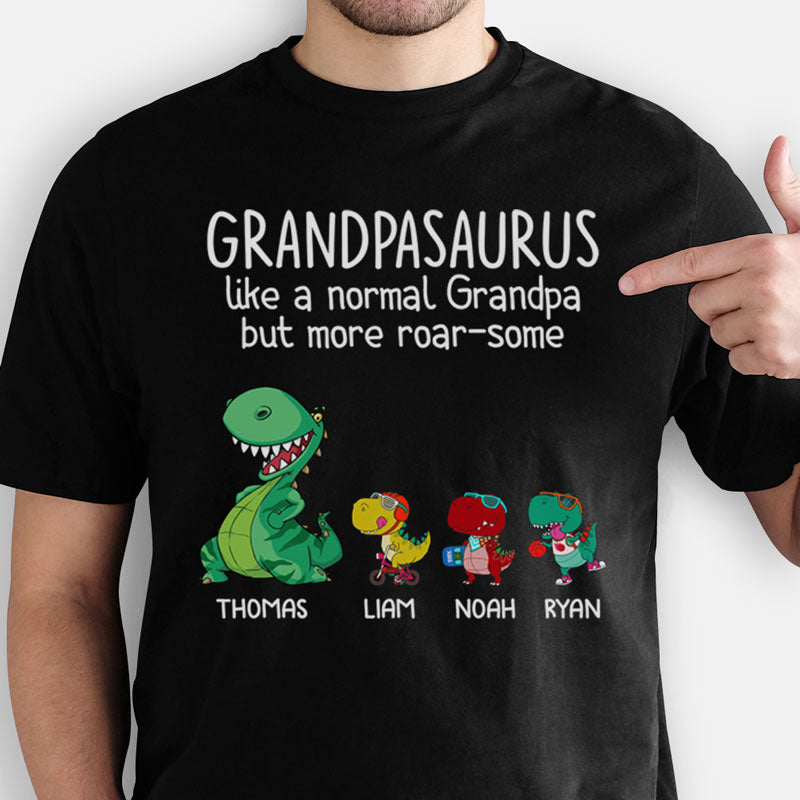 Opasaurus wie ein normaler Opa, aber brüllender, personalisiertes Vatertagsshirt