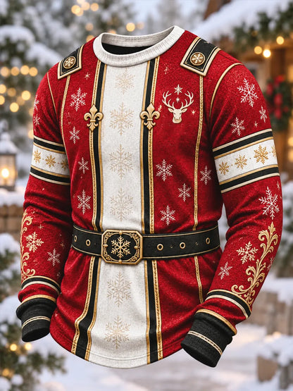 Men's Christmas Reindeer Royal Guard Graphic Casual Sweatshirt