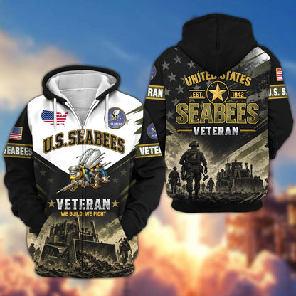 Premium US Veterans Zip Up Hoodie CPHN160912, Gifts For US Veterans, Gifts For Veterans Day.