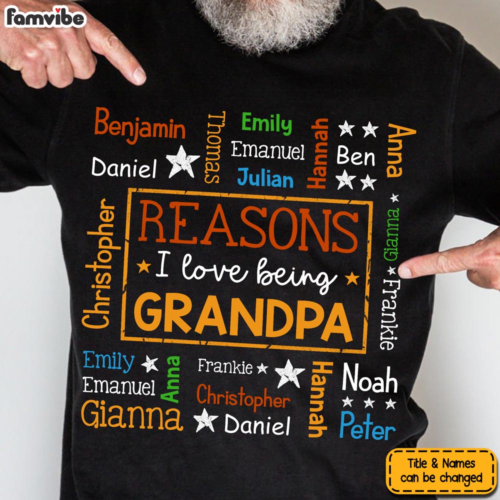 Personalisiertes Geschenk für Opa Gründe, warum ich es liebe, Word Art Shirt - Hoodie - Sweatshirt