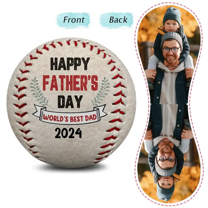 Photo personnalisée Bonne fête des pères 2024 - Baseball personnalisé