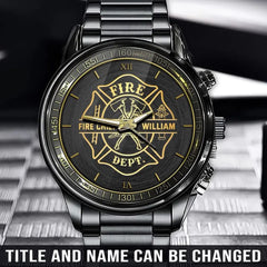 Montre personnalisée avec nom de pompier du service d'incendie