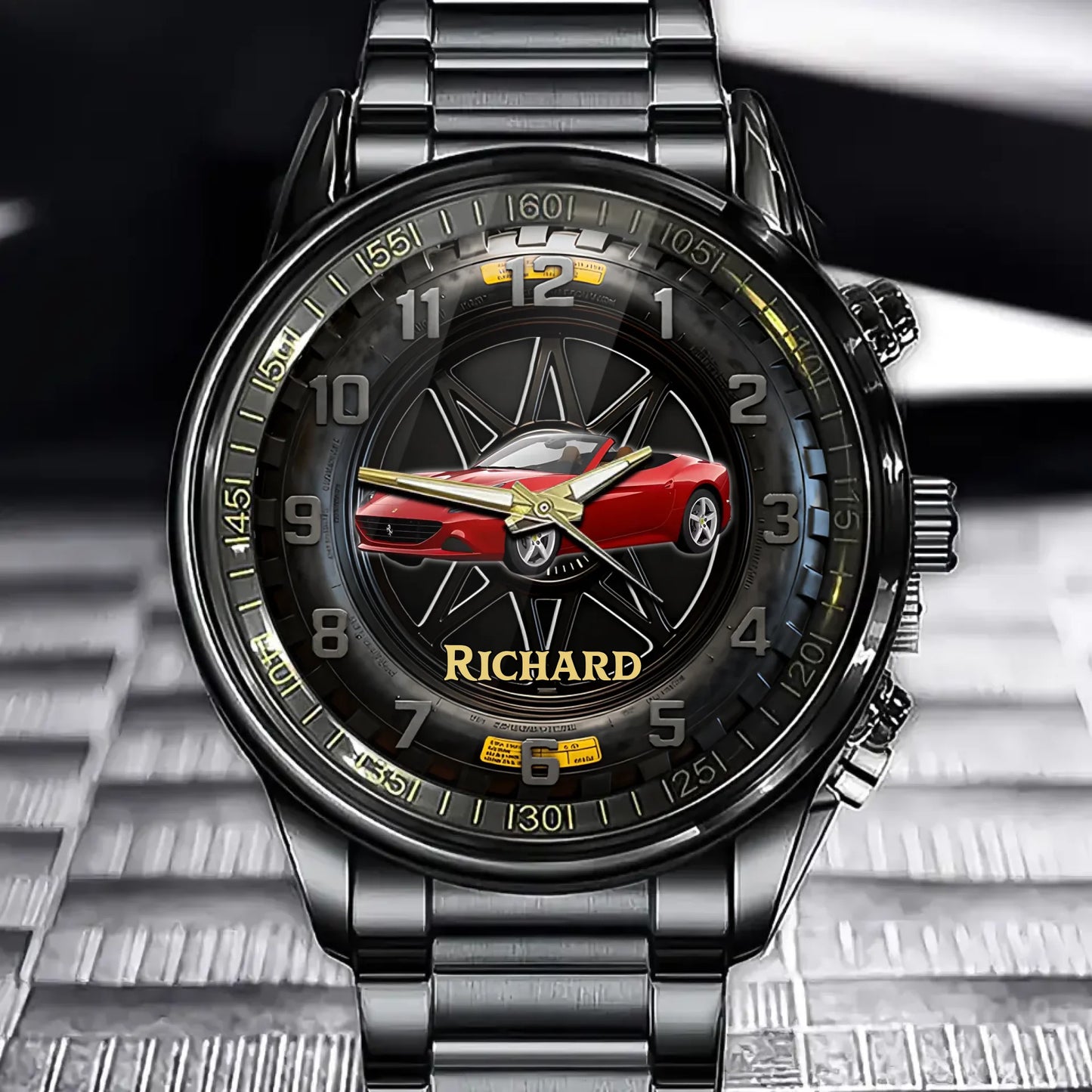 Personalized Photo Car Watch - Custom Car Tire Themed Watch