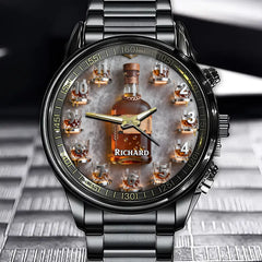 Personalized Whiskey Glass Watch - Exquisite Design With Personalized Name