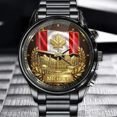 Personalized Canadian Heritage Watch – Custom Name Edition with Iconic Landmarks