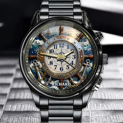Personalized Nautical Wheel Watch - Perfect For Sailing Enthusiasts, Customizable With Your Name