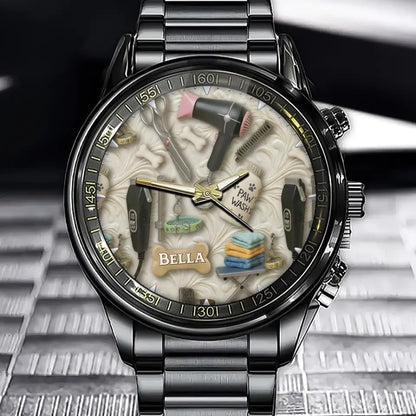 Personalized Dog Grooming Watch - Perfect For Pet Lovers, Customizable With A Name