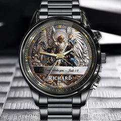 Personalized Angel Warrior Christian Watch - Jude 1:9 | Custom Name