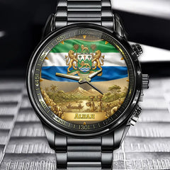 Personalized Sierra Leone Coat Of Arms Watch - Custom Engraving For National Pride