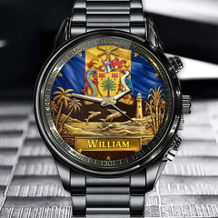 Personalized Barbados Coat of Arms Watch - A Timeless Symbol of National Pride