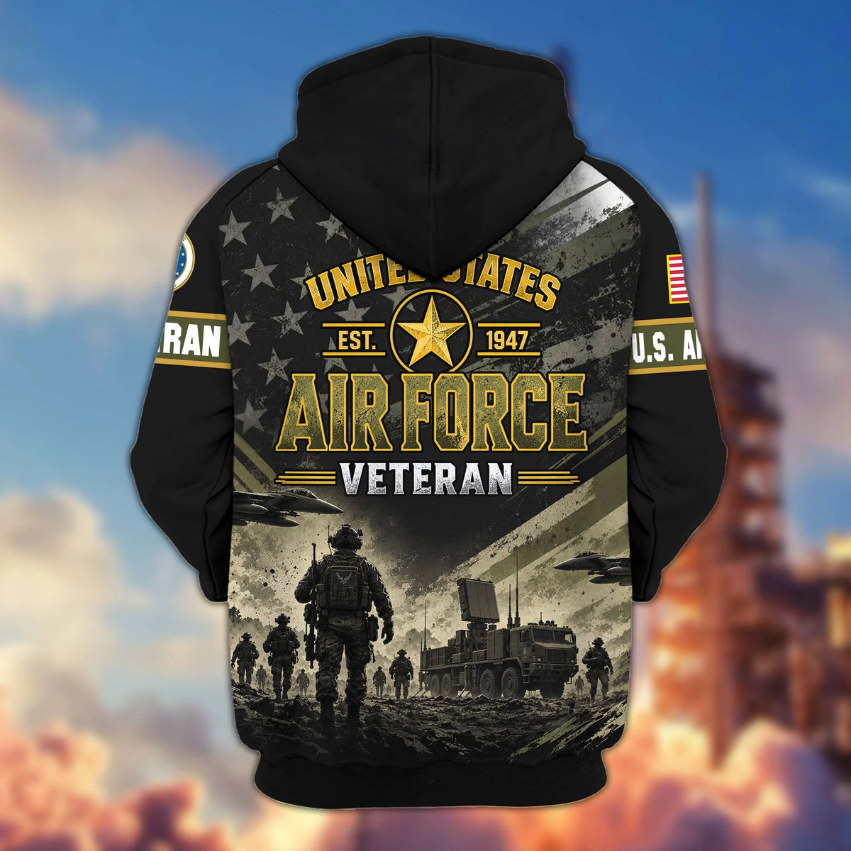 Premium US Veterans Zip Up Hoodie CPHN160912, Gifts For US Veterans, Gifts For Veterans Day.