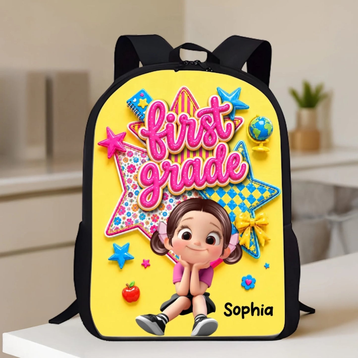 Cute Little Girl Custom Grade - Personalized Backpa (1)
