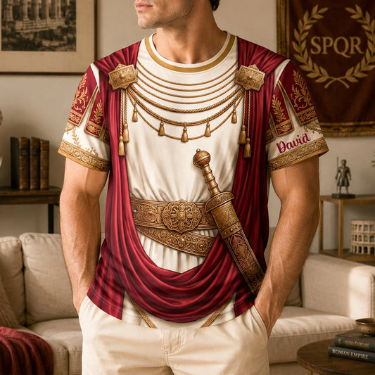 Custom Roman Warrior T-Shirt - Personalized Birthday Gifts For Men - Strength Of The Empire
