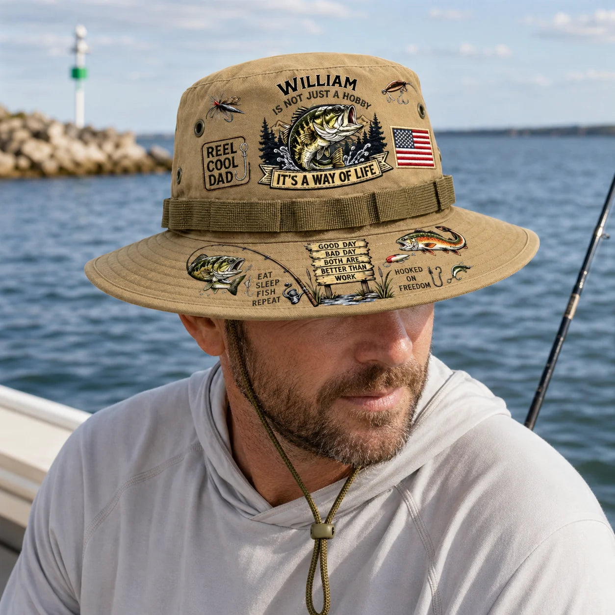 Custom Fishing Boonie Hat - Personalized Gifts For Fishermen, Dad & Grandpa - Fishing Is A Way Of Life