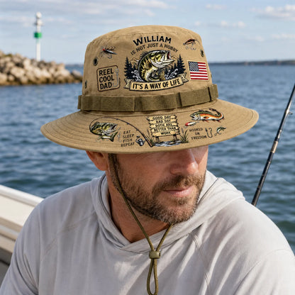 Custom Fishing Boonie Hat - Personalized Gifts For Fishermen, Dad & Grandpa - Fishing Is A Way Of Life