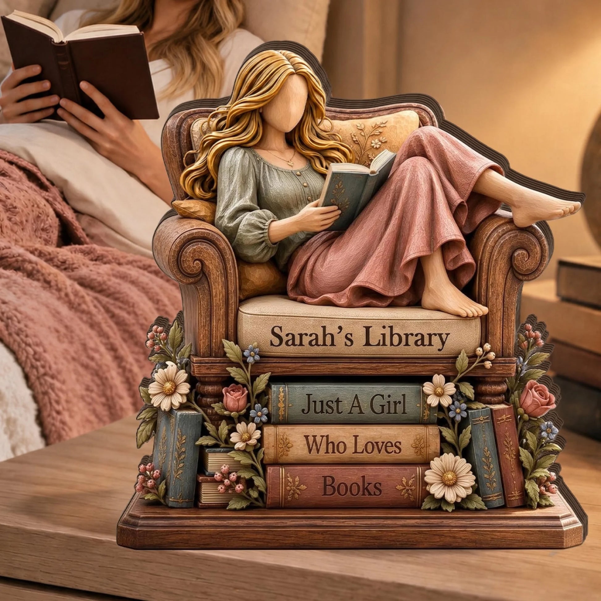 Personalized Book Lover Wooden Block_ Custom Name R (2)